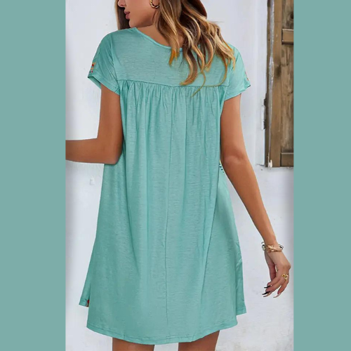 Green Multicolor Floral Boho Print Dress